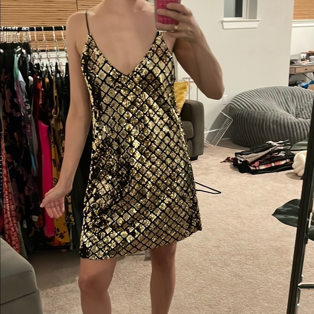 Amazon Gold Sequin Mini Dress